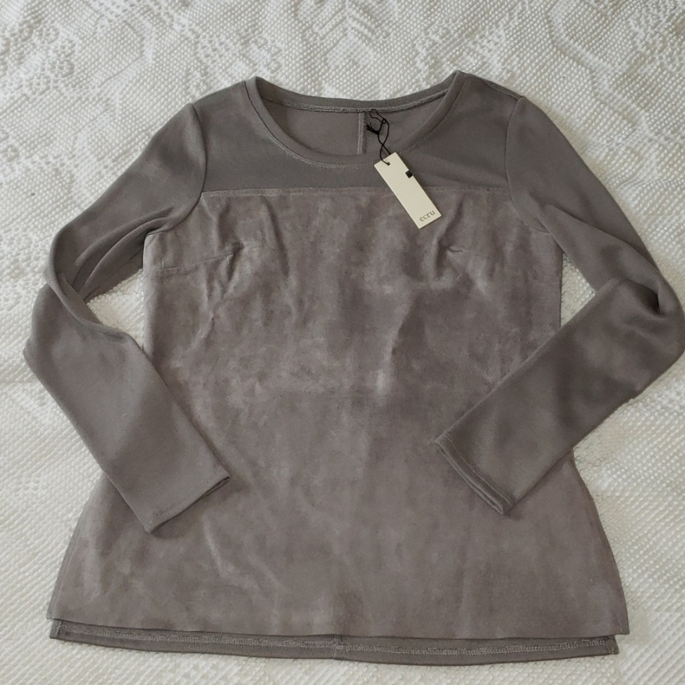 Ecru Leather sweater